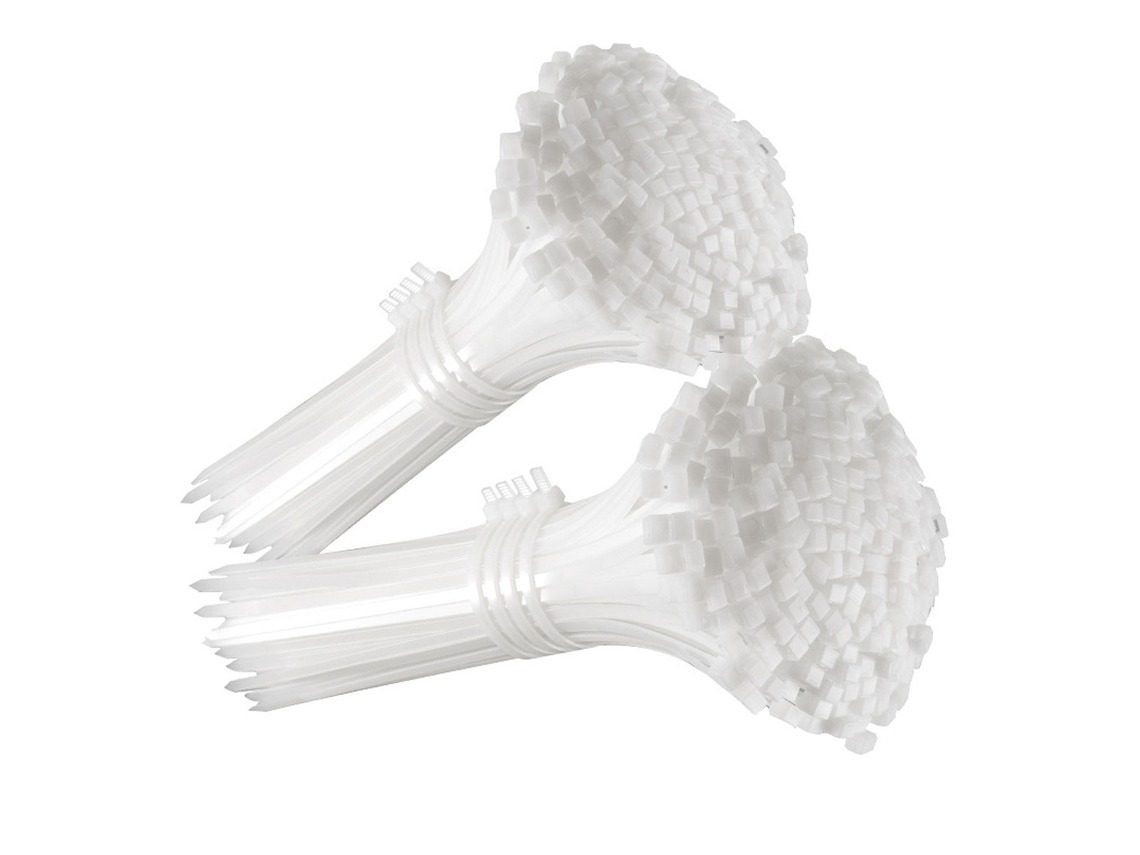 Bridas blancas pequeñas Gocableties, 150 mm x 3,6 mm, paquete de 100, de nailon premium transparente/natural, 15 cm, amarillas