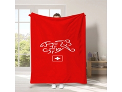 Manta Vellón Sofá Selección Suiza Asf Sfv, Manta Felpa 150x130cm, Accesorio Hincha Fútbol, Manta Temática Bandera Suiza Regalo Deportivo