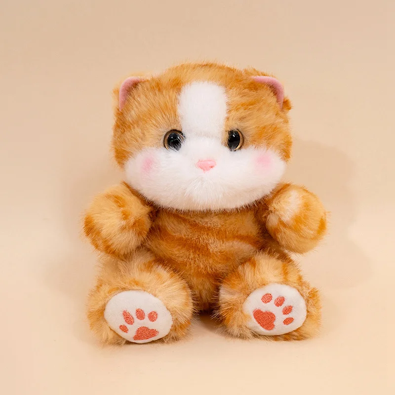 (naranja 13cm) Lindo Mini Gatito De Peluche De 13cm, Hecho A Mano