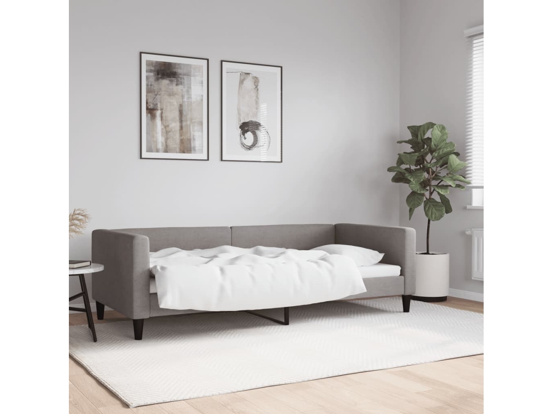 Sofá Cama Sin Colchón Tela Taupe 90x200 Cm