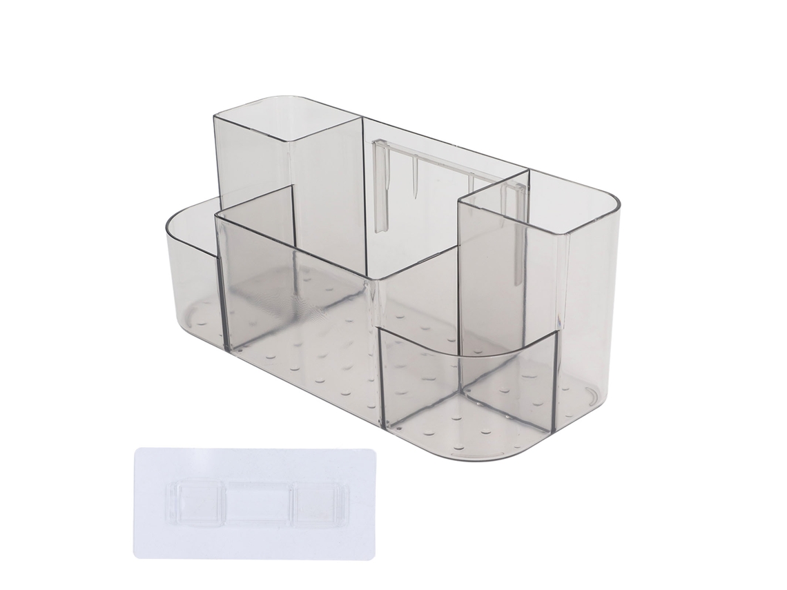 Caja Organizadora De Plástico Transparente Sin Perforaciones Para Pared O Escritorio, Ideal Para Maquillaje, Cuidado De La Piel Y Hogar