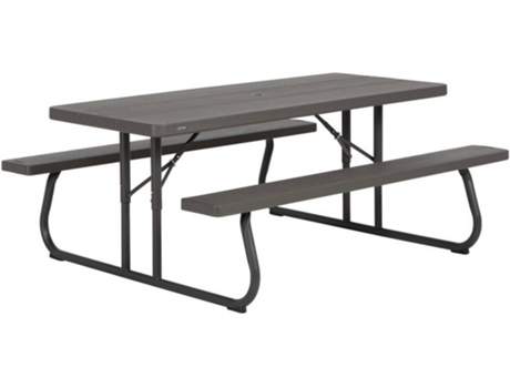 Mesa LIFETIME Picnic con bancos (183x76 cm)