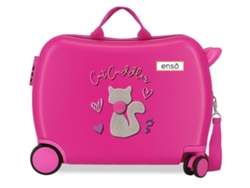 Maleta de Viaje Infantil ENSO Andador Cat Cuddler Rosa (50 x 38 x 20 cm - 34L)