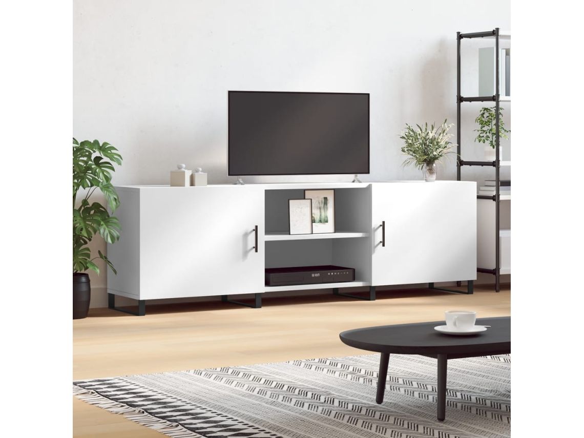 Mueble Para Tv Madera De Ingeniería Blanco 150x30x50 Cm