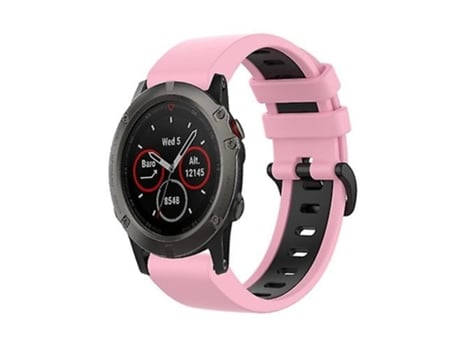 Correa De Reloj Inteligente Para Garmin Fenix 5X Plus, Correa De Reloj Deportiva De Silicona De 26Mm, Bicolor, Rosa Y Negro VENISYMLIS
