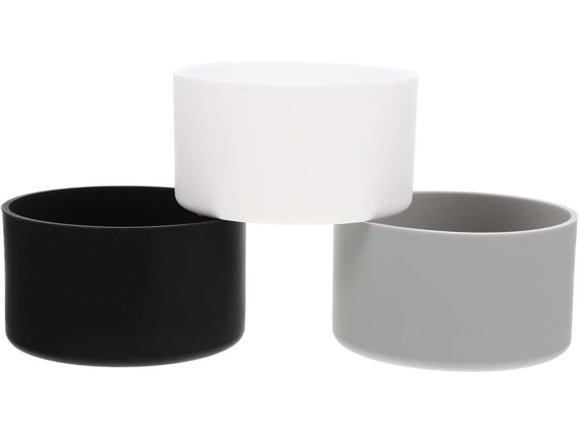 Juego de 3 fundas térmicas para botellas/vasos, negro/gris/blanco Slowmoose