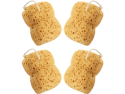 Lot De 4 Éponges Baño Exfoliantes En Nid D'abeille Naturelles, Texture Alvéolée Douce Pour Gommage