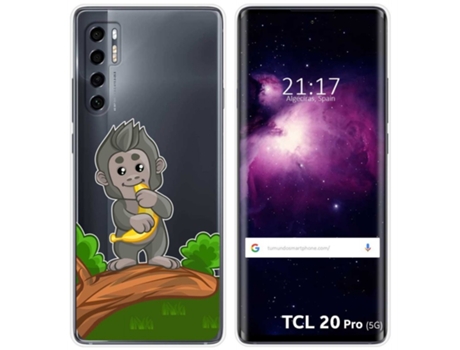 Carcasa TCL 20 Pro 5G TUMUNDOSMARTPHONE Dibujos Transparente Multicolor