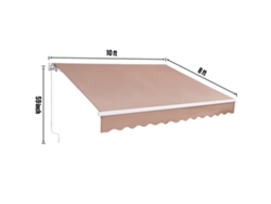 Toldo retráctil para patio Succebuy de 3 m x 2,4 m, protección solar con manivela