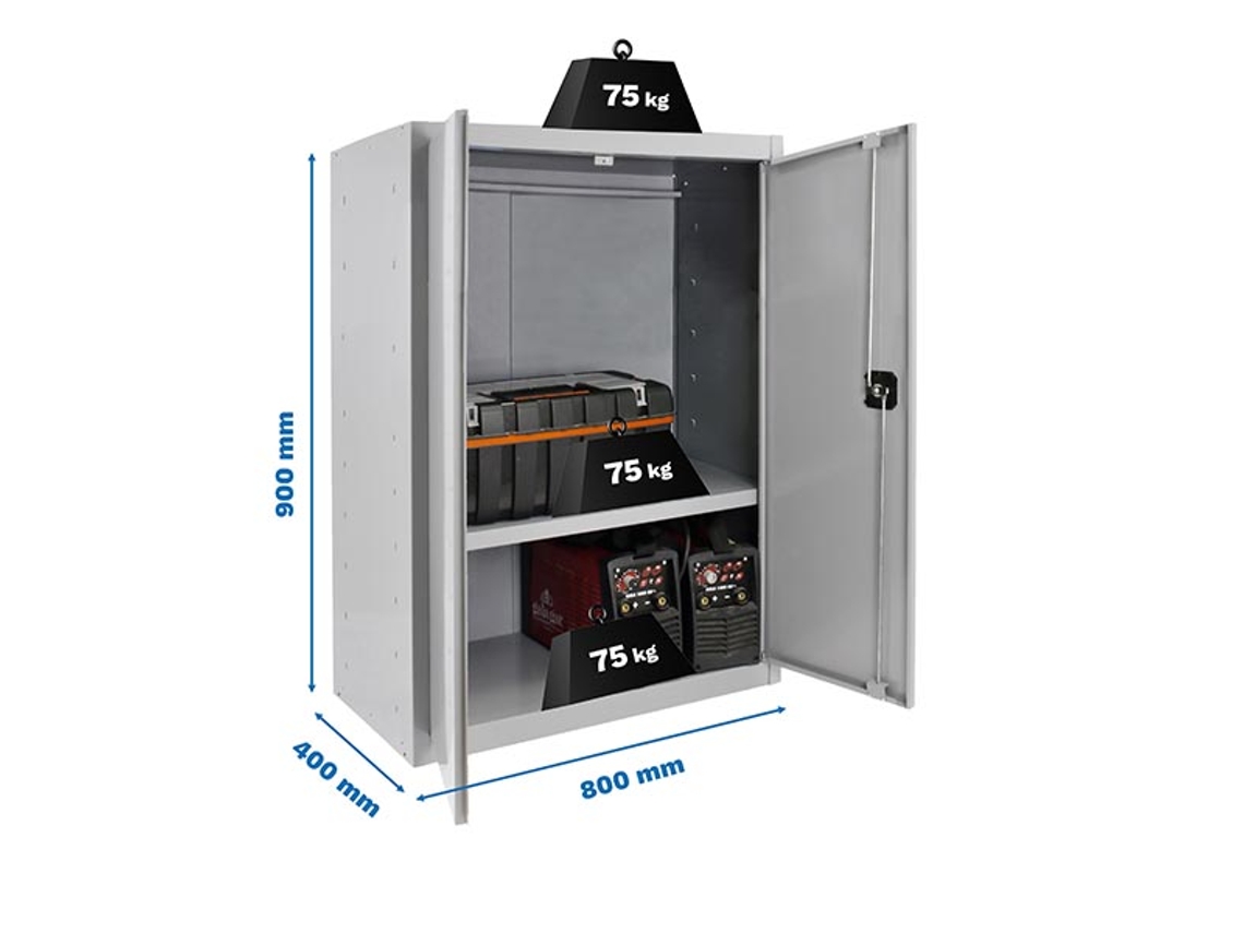 Armario multiusos metálico Simonlocker Prof.mon.multi. 90x80x40 2/1 Gris