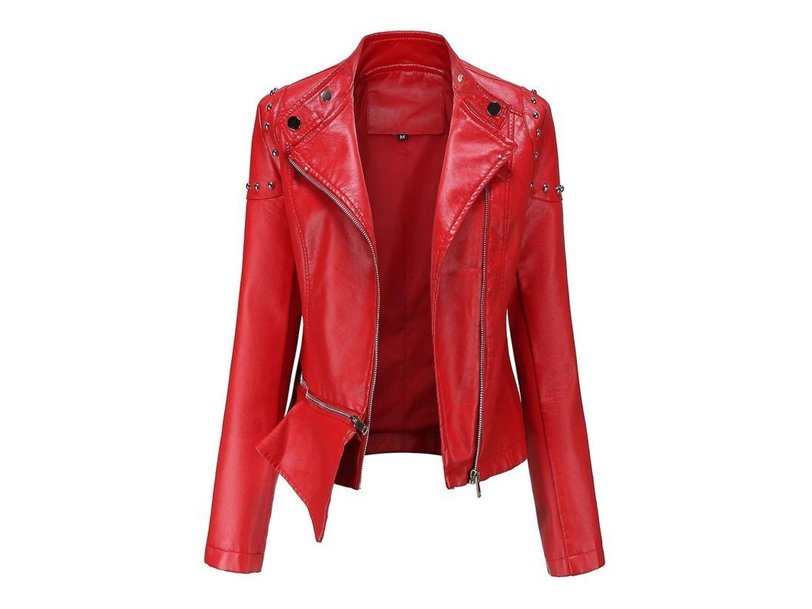 Fasst-chaqueta Moto De Cuero Falso Con Cremallera Para Mujer Mystdiy Tallas S A 2xl Diseño Clásico Y Estilo Moderno
