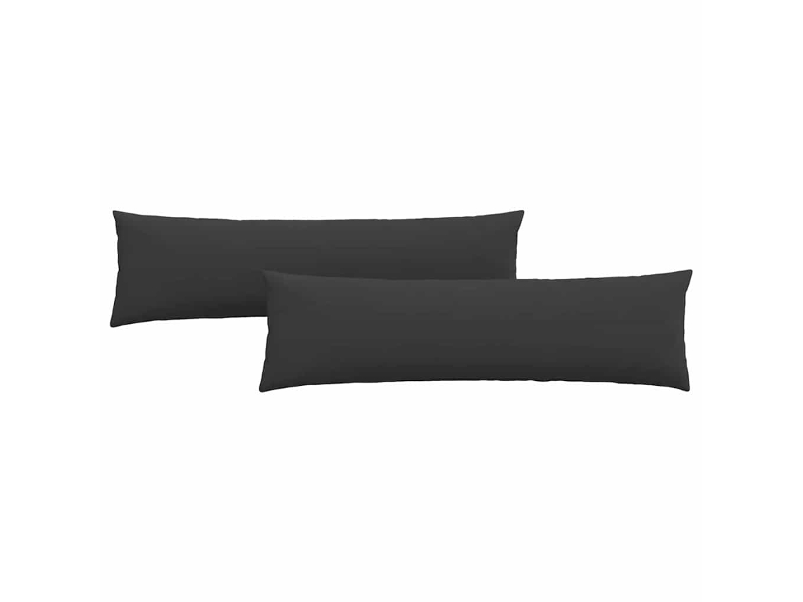 Cojines De Sofá 2 Uds Negro 145 X 40 Cm Tela