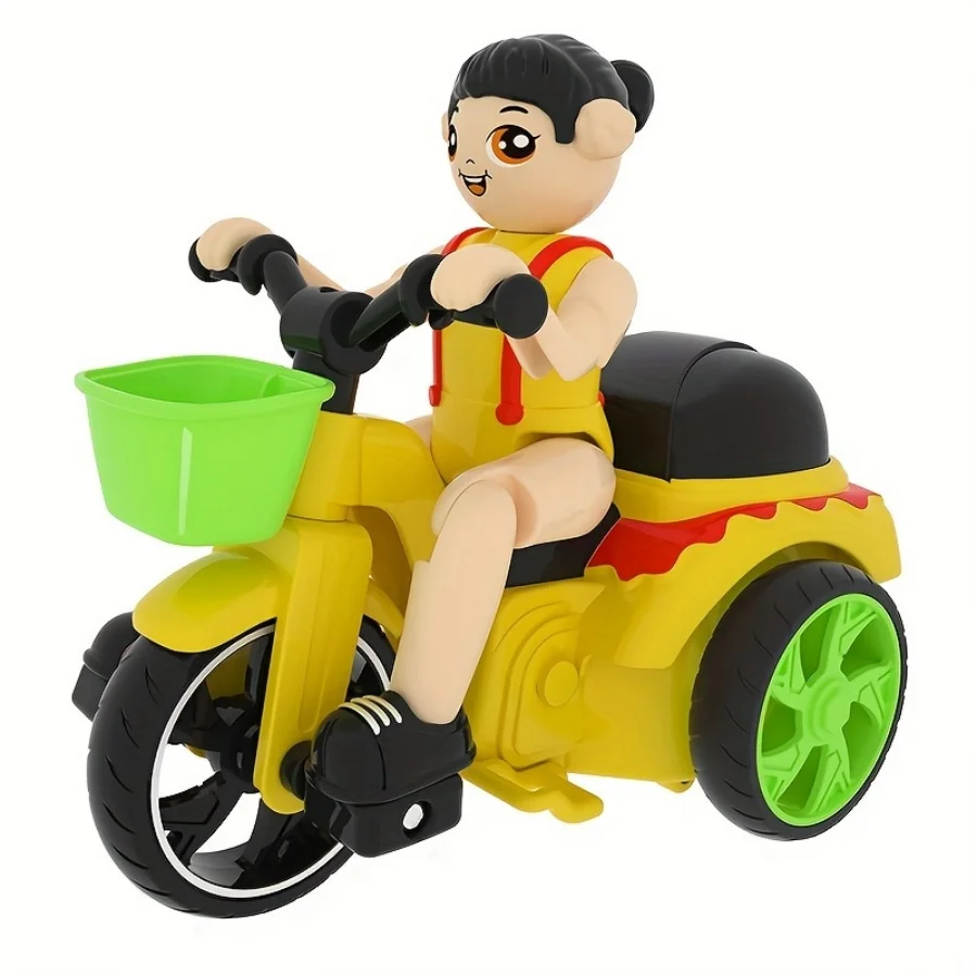 Triciclo Acrobático (amarillo), Juguete Con Piezas Móviles Y Rotación De 360 Grados.