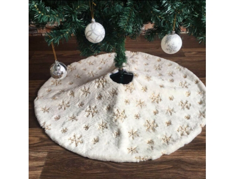 Base de falda de árbol de Navidad de piel sintética para decoración de adornos de alfombrilla de vacaciones de Navidad (dorado)