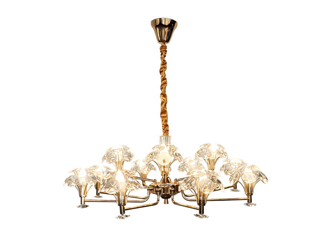 Candeeiro de Teto de Cristal PIBAOGU Asled 828 (dourado)