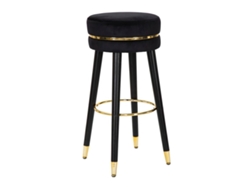 Taburete De Bar Paris Nero/oro Cm Ø 35x74 Unico / Negro Y Dorado