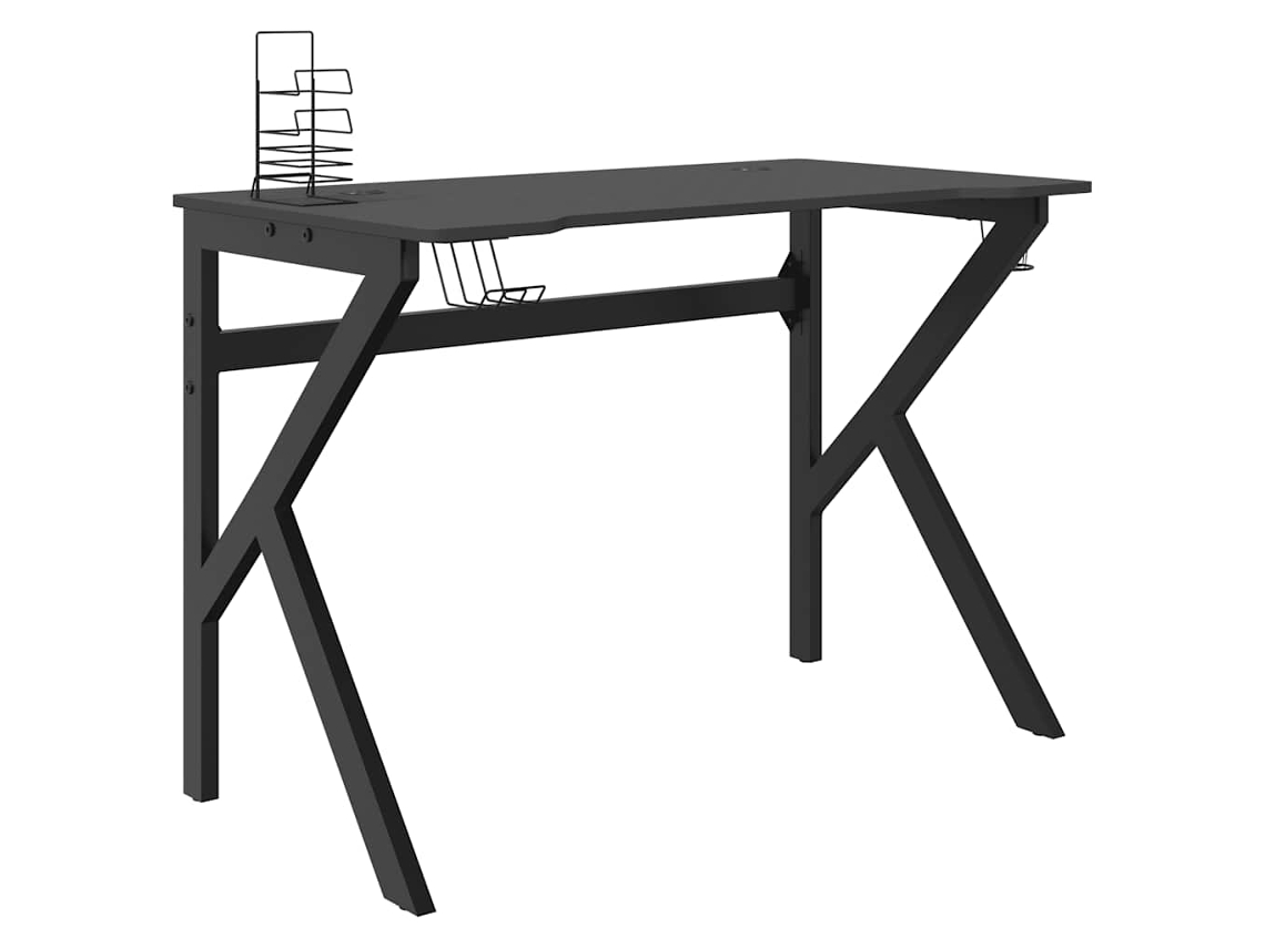 Escritorio para juegos MAISON EXCLUSIVE con patas en forma de K, negro (110 x 60 x 75 cm)