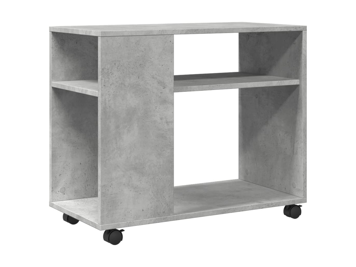 Maison Exclusive - Mesa Auxiliar Ruedas Madera Ingeniería Gris Hormigón 70x35x60cm