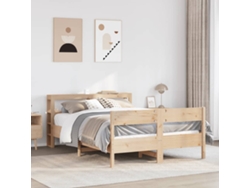 Estructura De Cama Sin Colchón Madera Maciza De Pino 120x190 Cm