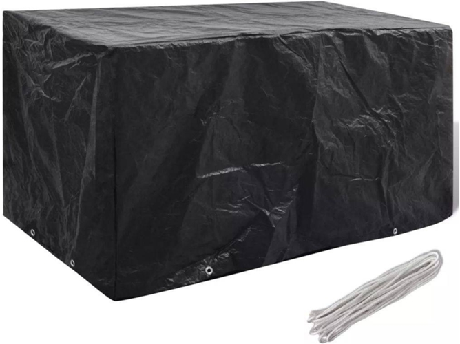 Funda muebles jardin VIDAXL Negro Plástico (180x70x90 cm)