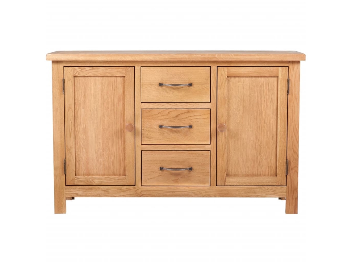 Maison Exclusive - Aparador Grande 3 Cajones Madera Maciza Roble 110x33,5x70 Cm
