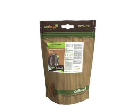 CULTIVERS Harina de Pluma 250 g NPK 12-2-1. Abono orgánico para plantas con alto contenido en Nitrógeno. Huertos, arboles florales/frutales