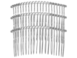 3 Peinetas De Novia, 20 Dientes, Plateadas, Accesorios Metálicos Para El Cabello Para Bodas Y Manualidades.