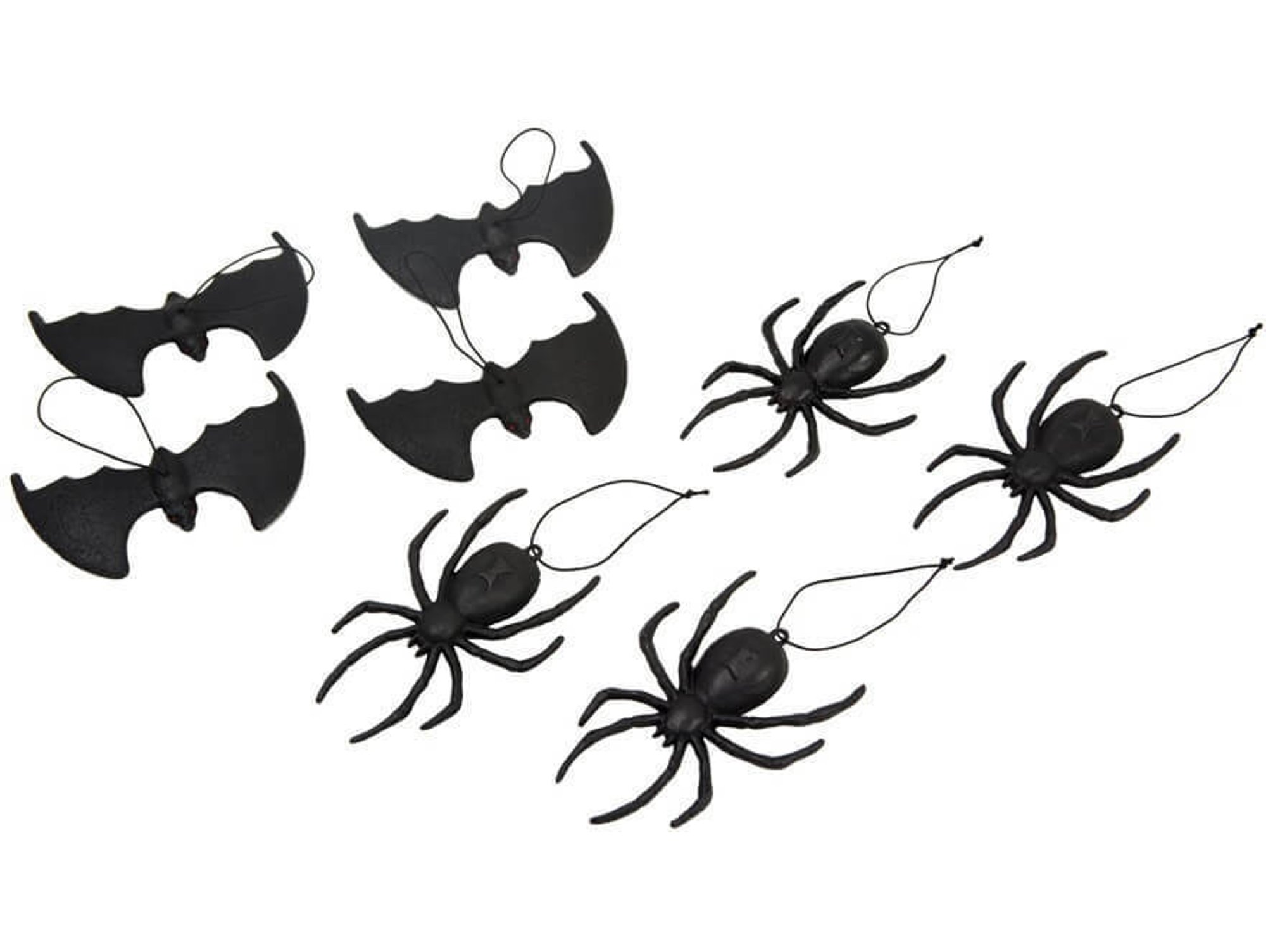 Decoraciones Halloween DISFRAZZES 4 Arañas y 4 Murciélagos cm)