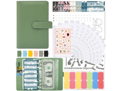 Funda económica para libreta A6 con bolsillo con cremallera MDUG (verde)