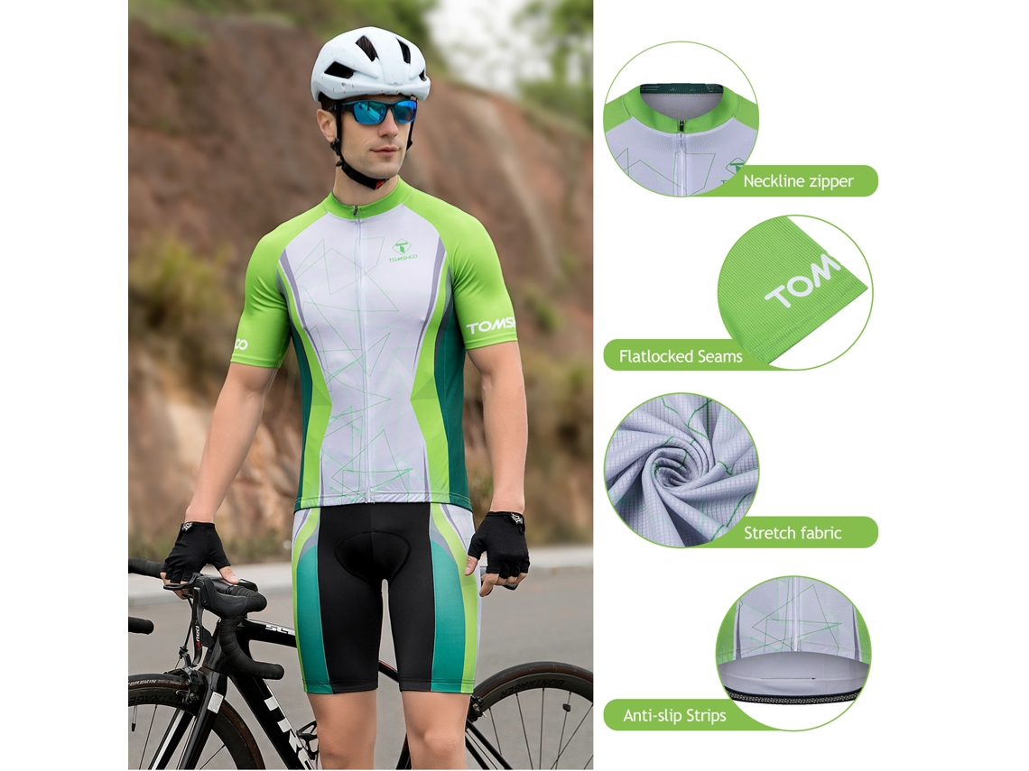 Conjunto De Ciclismo De Secado Rápido Tomshoo - Maillot Y Culotte Con Tirantes Para Hombre - Ciclismo De Montaña Y De Carretera