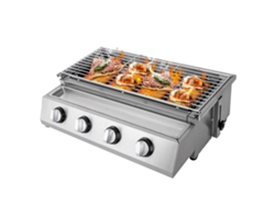 Parrilla de gas de acero inoxidable, 4 quemadores ajustables, calentamiento rápido, amplia área de cocción OEM