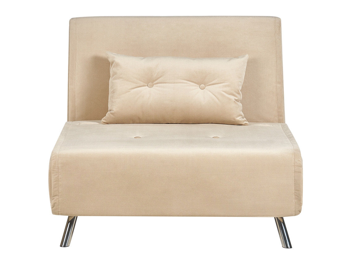 Sofá cama BELIANI Farris de Terciopelo Beige 100x191x89