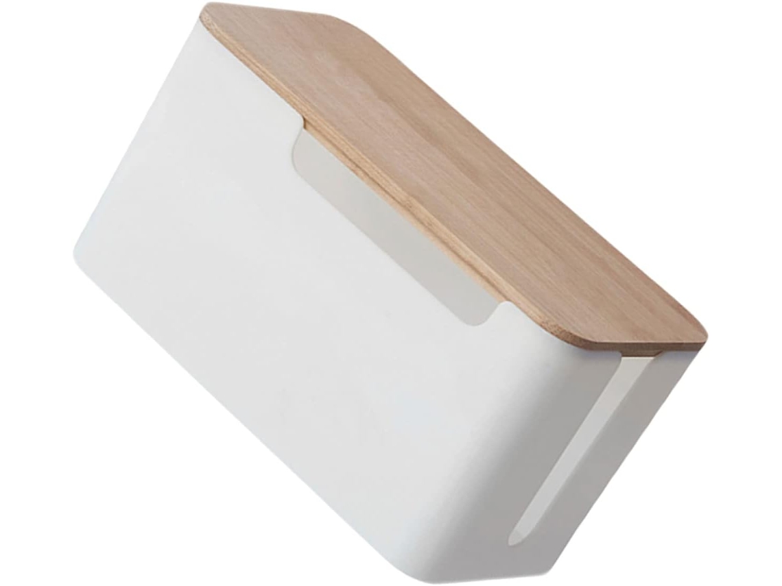 Caja Pequeña De Almacenamiento De Cables Eléctricos De Bambú Y Madera