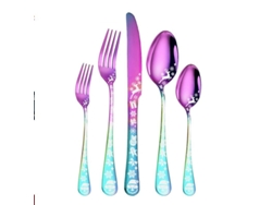 Juego De Cubiertos Navideños De 5 Piezas, De Acero Inoxidable Con Diseños De Niebla Y Ciervos Para La Cocina.