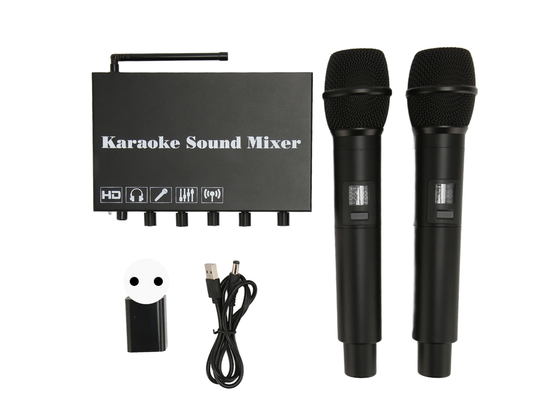 Sistema mezclador de karaoke con micrófono inalámbrico HDMI óptico AUX