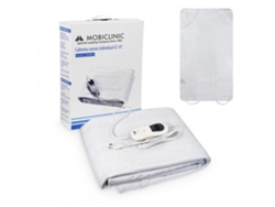 Manta eléctrica MOBICLINIC Individual 3 niveles de temperatura Muy bajo consumo Desconexión automática Lavable Blanco Calientacamas