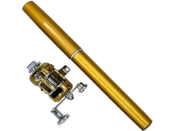 Juego Combinado De Caña Pescar Y Carrete Mini Telescópica Bolsillo Con Kit Completo (amarillo), Resistente