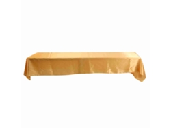 Mantel rectangular antimanchas de 145 x 320 cm para banquetes, bodas y fiestas en dorado.