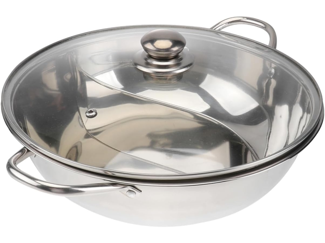 Tapa, Pp, Olla De Acero Inoxidable De 34 Cm Con Doble Separador Para Cocinar A Fuego Lento En El Hogar.