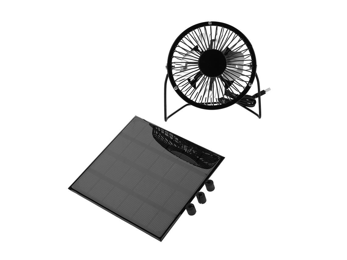 Panel solar portátil de 3W y 6V con ventilador USB para exteriores