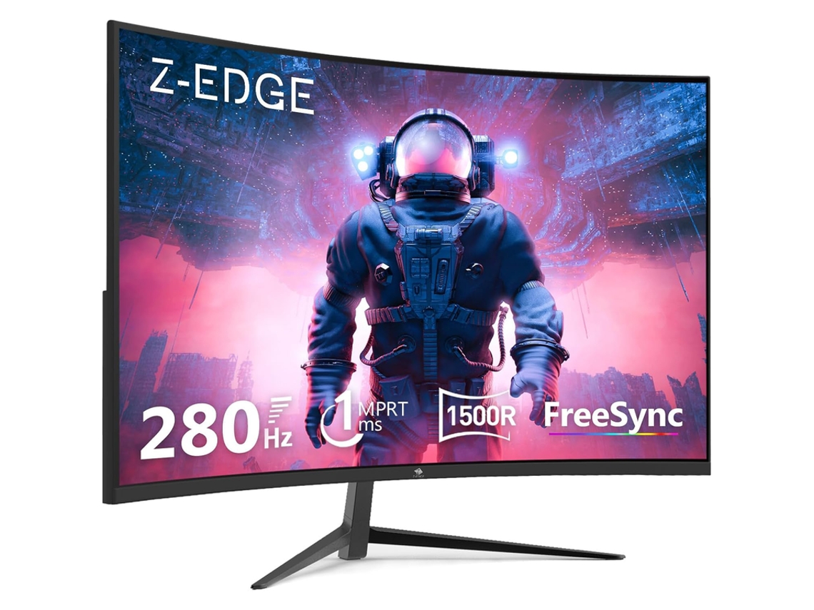 Monitor curvo para juegos Z-edge ug27p de 27 pulgadas - 280 Hz (DP) - 240 Hz (HDMI) - 1 ms - 350 cd/m² - Pantalla curva 16:9 - FreeSync - HDMI 2.0 - DisplayPort 1.2