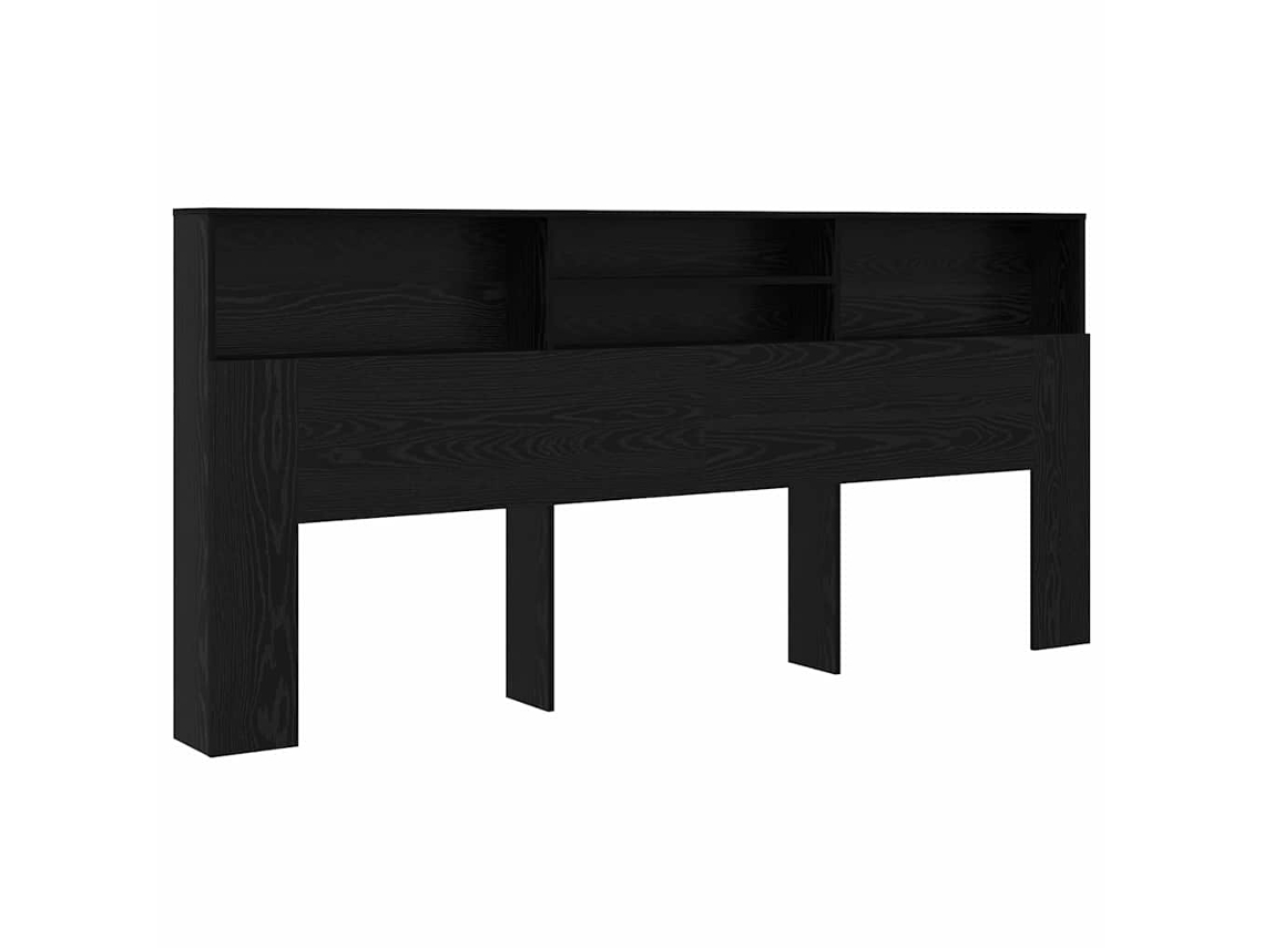 Maison Exclusive - Cabecero Con Armario Roble Negro 220 X 19 X 101,5 Cm