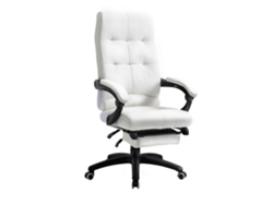 Silla De Oficina Reclinable Vinsetto Con Reposapiés, Blanca