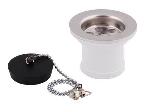 Colador de Residuos de Acero Inoxidable para Fregadero de Cocina 1 1/2 D 50 mm con Tapón