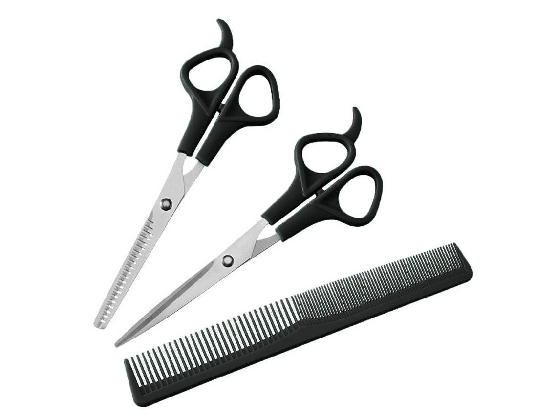 Kit de tijeras para cortar cabello, juego de tijeras de peluquería para hombres, mujeres, mascotas, kit de corte de peluquero para salón en casa JEDBESETZT