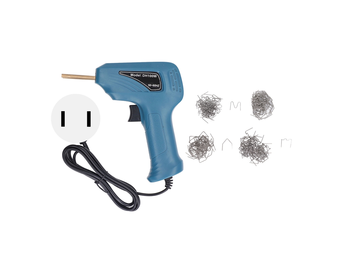Pistola De Soldadura De Plástico Con Abrazadera, Robusta Y Práctica Para La Reparación De Parachoques, Kit De Soldadura De Plástico 100-120v Azul