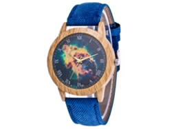 Reloj De Pulsera De Cuarzo Casual Unisex Zhoulianfa Con Cinturón De Jean Nebuloso Azul