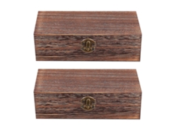 Juego de 2 cajas rectangulares de madera para guardar regalos y embalajes, estilo vintage. Hengjian