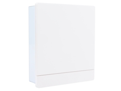 Caja de distribución protectora de 24 circuitos para instalación oculta, cuerpo metálico, para uso exterior.