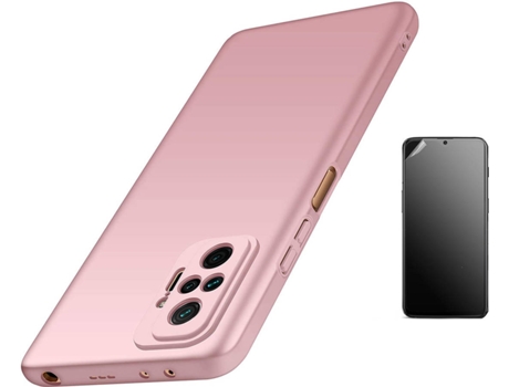 Kit Carcasa y Protector Xiaomi Redmi Note 10 Pro Ultimatte Turtleshell Rosa